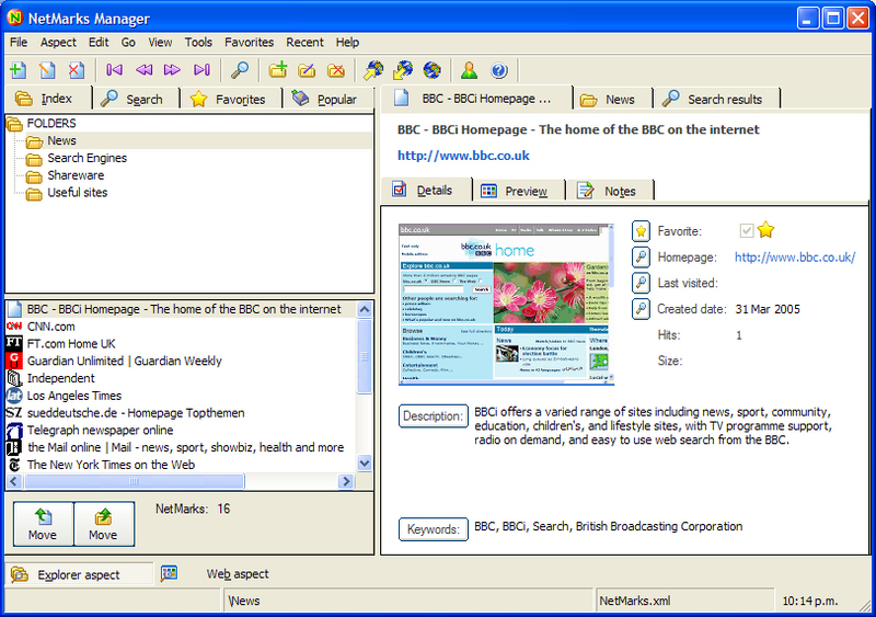 NetMarks Manager Screenshot